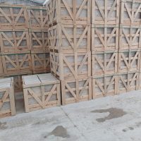 How many square feet is a crate of travertine - marble